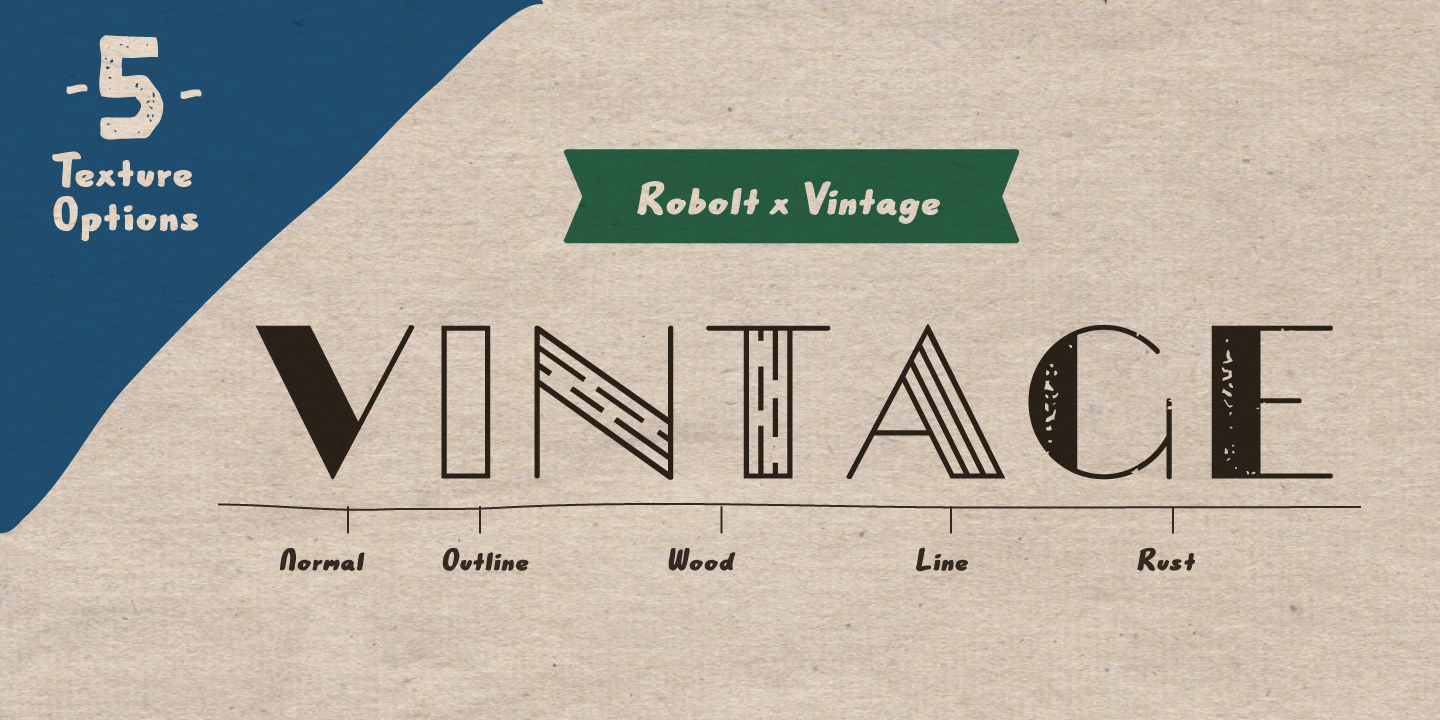 Пример шрифта Robolt Vintage